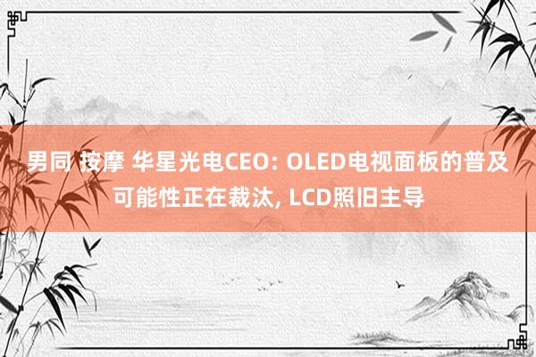 男同 按摩 华星光电CEO: OLED电视面板的普及可能性正在裁汰， LCD照旧主导